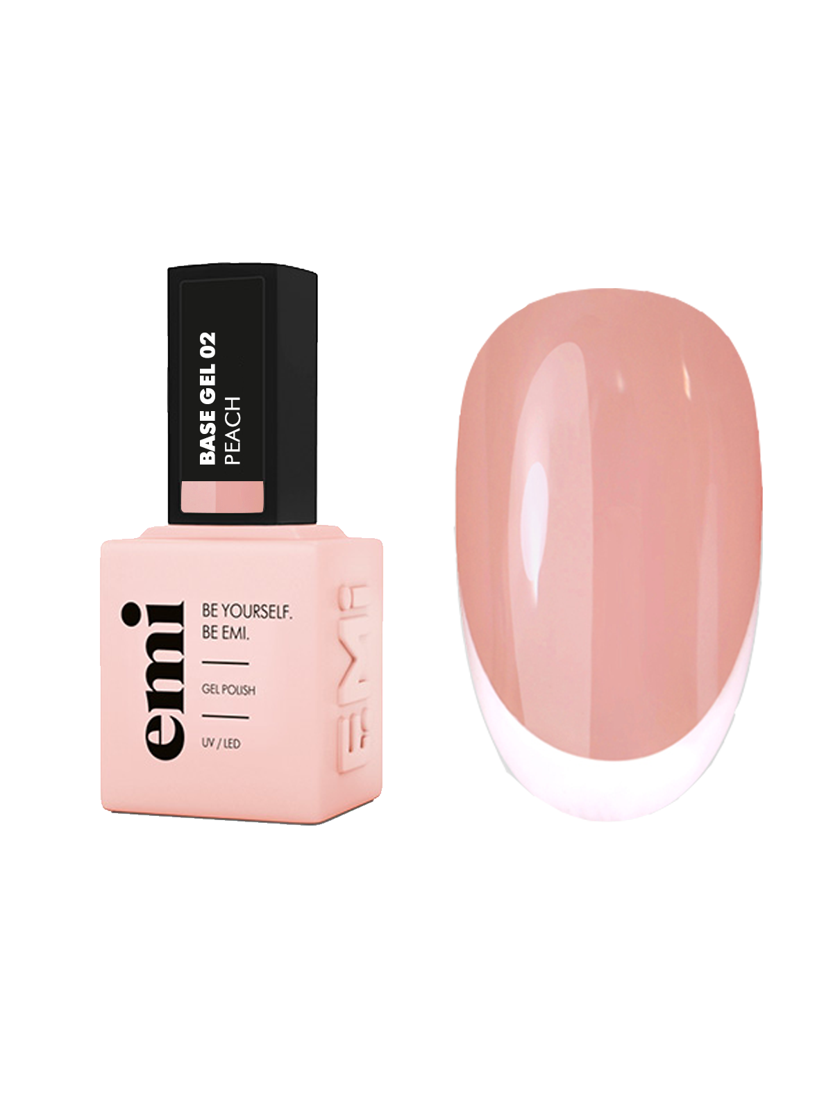 E.MiLac Base Gel Peach #02, 9 ml.