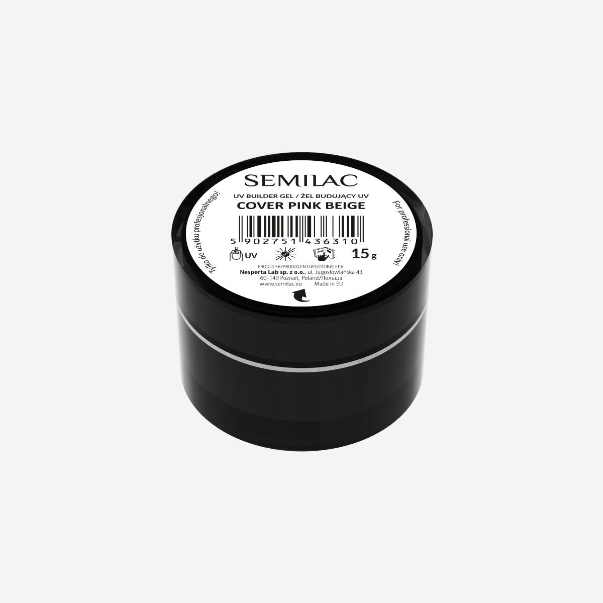 Semilac Builder Gel Cover Pink Beige 15g.