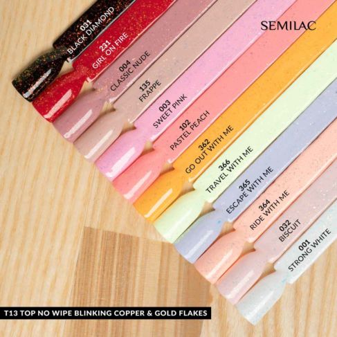 UV Hybrid Semilac Top No Wipe Blinking Blue & Violet Flakes 7ml