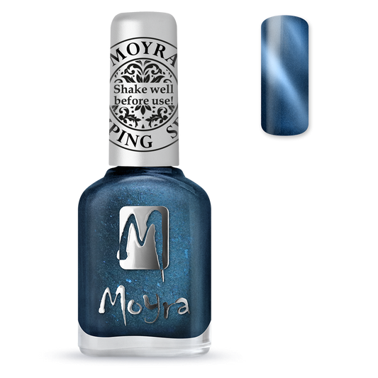 Moyra Cat Eye Stamping Polish / Nail Polish SP33 MAGNETIC/ GLITTERY BLUE