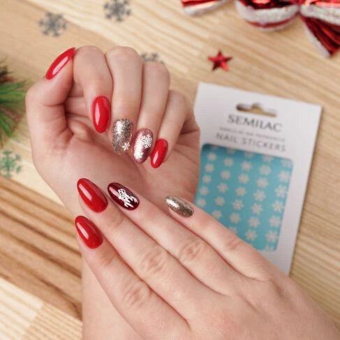 025 GEL POLISH SEMILAC GLITTER RED 7ML