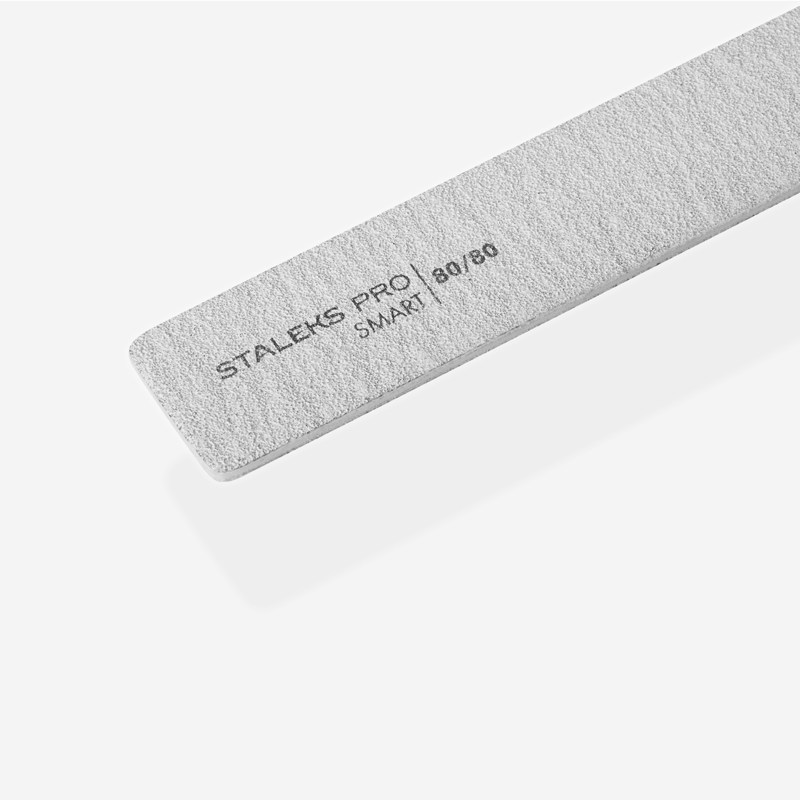 Mineral broad straight nail file Staleks Pro Smart, 80/80 grit, (5 pc)