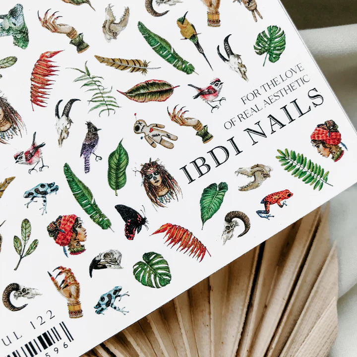 IBDI Autumn leaf and feather, birds and frogs nail decals / sliders #Colorful 122