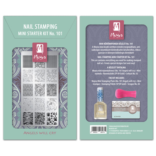 MOYRA MINI NAIL STAMPING STARTER KIT 101 ANGELS WILL CRY