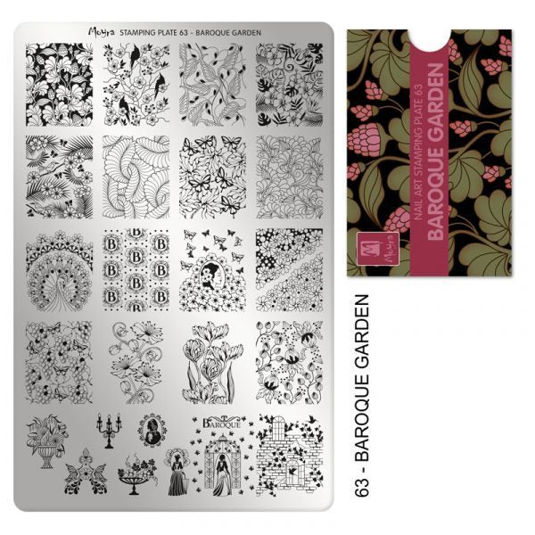 Moyra Stamping Plate 63 BAROQUE GARDEN