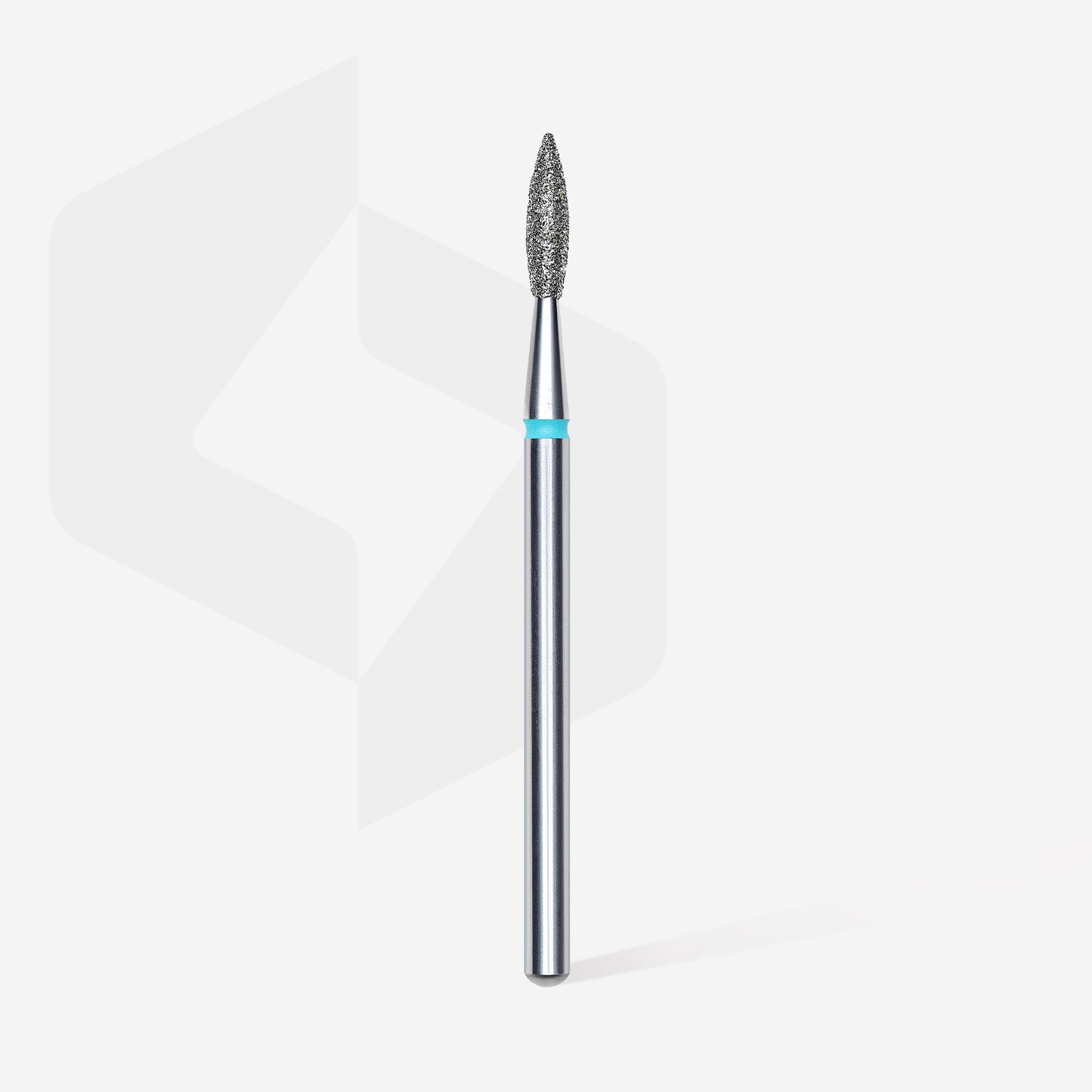 STALEKS Diamond nail drill bit, pointed “flame”, blue, head diameter 2.1 mm/ working part 8 mm