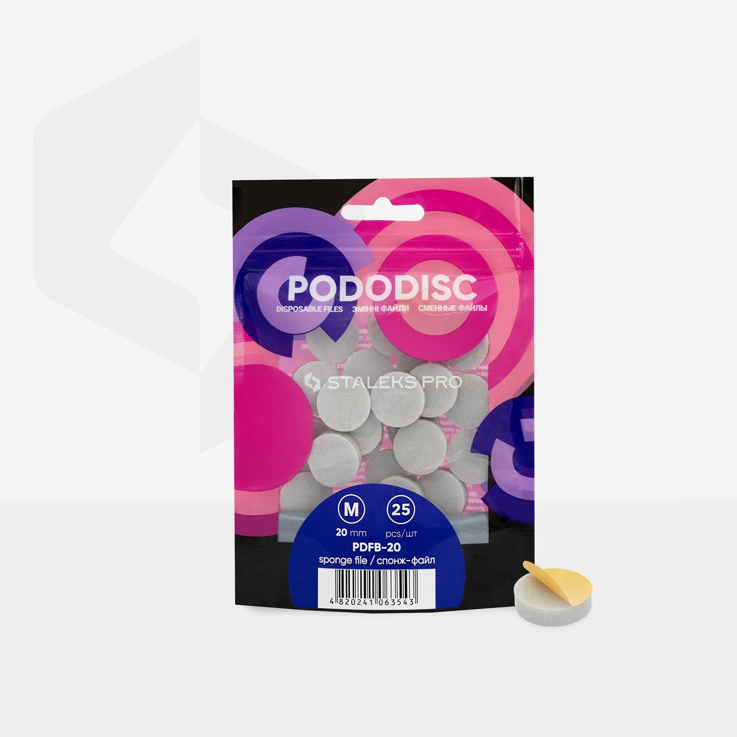 Disposable files-sponges for pedicure disc Pododisc Staleks Pro M (25 pcs)