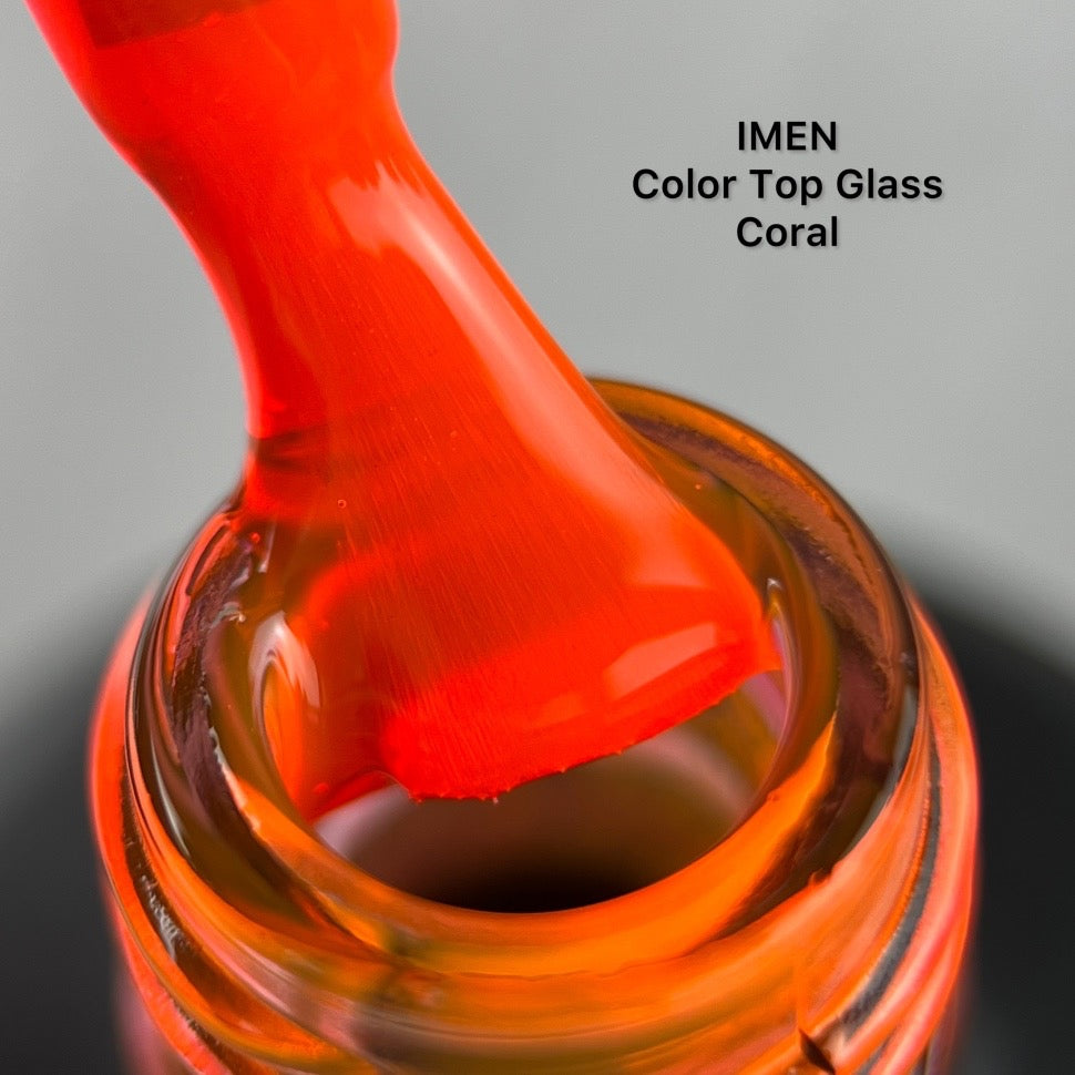 Imen Color Top (without sticky layer) 15ml Glass Coral