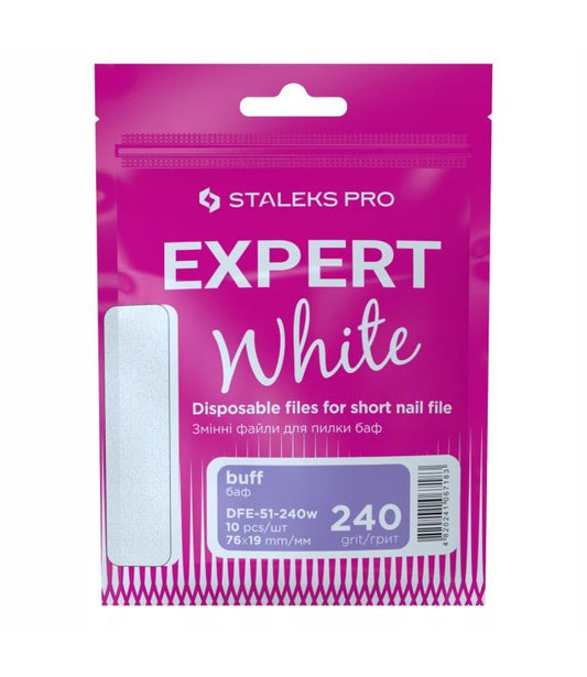 White Disposable Files For Short File (Polishing File) EXPERT 51 240 grit  (10 Pcs)