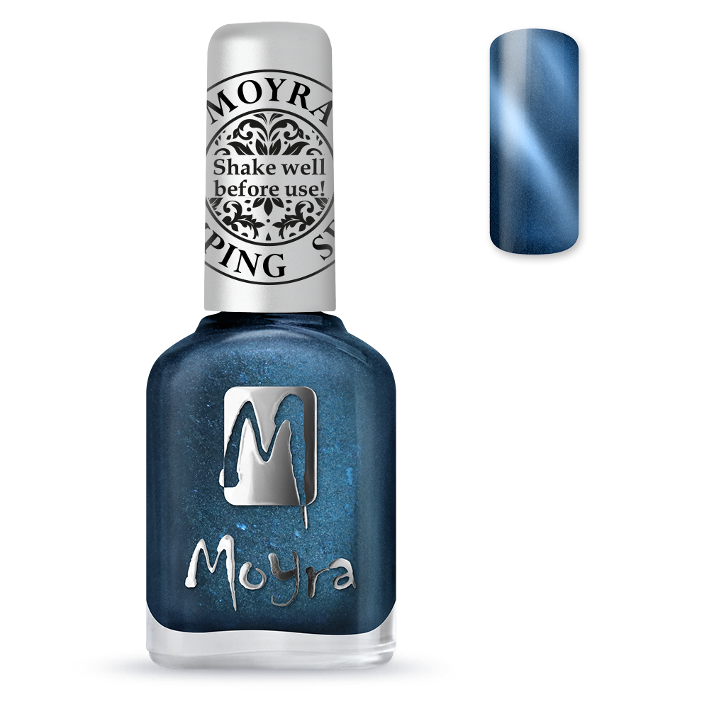 Moyra Cat Eye Stamping Polish / Nail Polish SP33 MAGNETIC/ GLITTERY BLUE