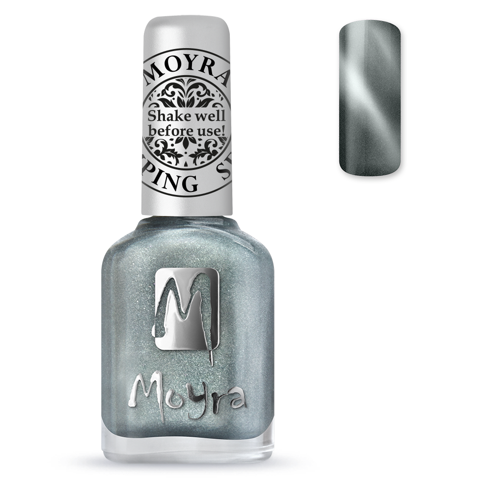 Moyra Cat Eye Stamping Polish / Nail Polish SP30 MAGNETIC/ GLITTERY SILVER