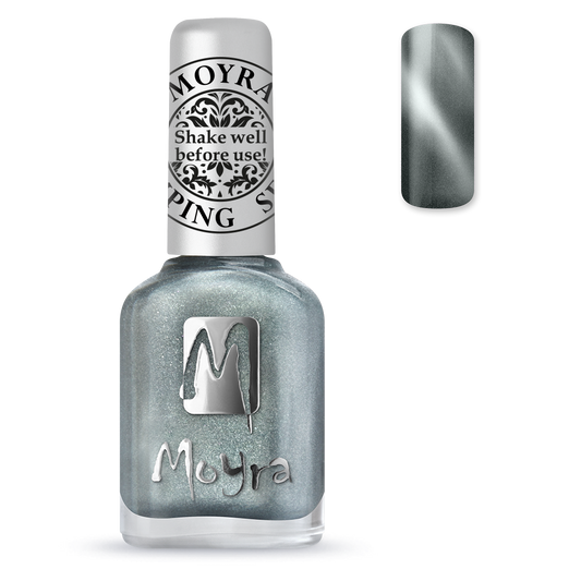 Moyra Cat Eye Stamping Polish / Nail Polish SP30 MAGNETIC/ GLITTERY SILVER