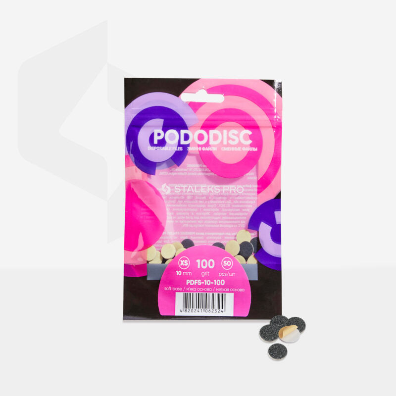 Disposable files on a soft base for pedicure disc Pododisc Staleks Pro XS, 100 grit (50 pcs)