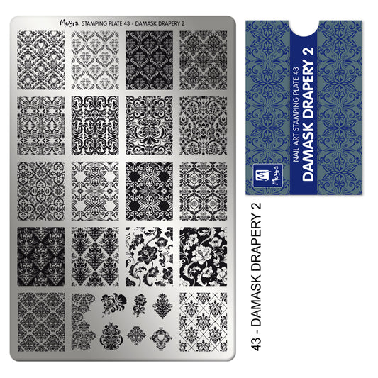 Moyra Stamping Plate 43 DAMASK DRAPERY 2