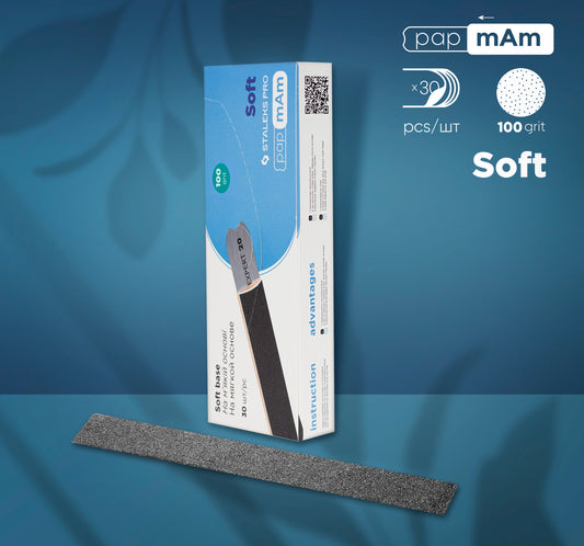 Disposable files papmAm for straight nail file (soft base) Staleks Pro Exclusive 20, 100 grit (30 pcs)