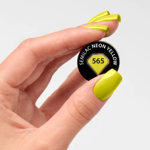 565 SEMILAC UV GEL NAIL POLISH NEON YELLOW 7 ML