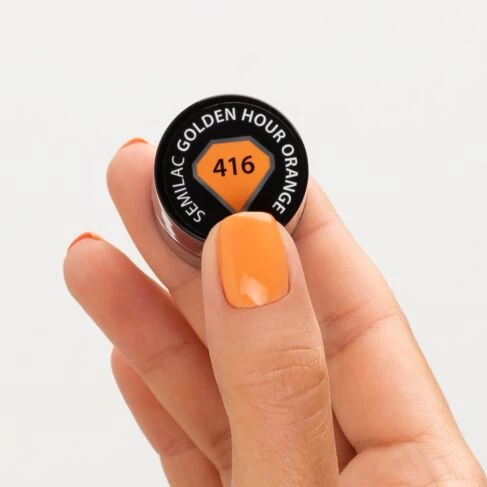 416 SEMILAC UV GEL POLISH GOLDEN HOUR ORANGE 7 ML