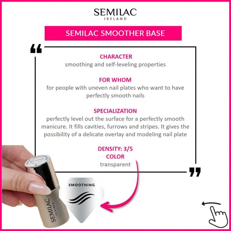 Semilac Base Coat - Smoother 7ml